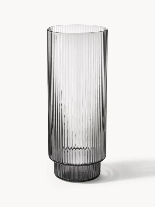 Copas De Cóctel|Vajillas Completas>Ferm Living Vasos soplados con relieves Ripple, 4 uds. Gris transparente brillante