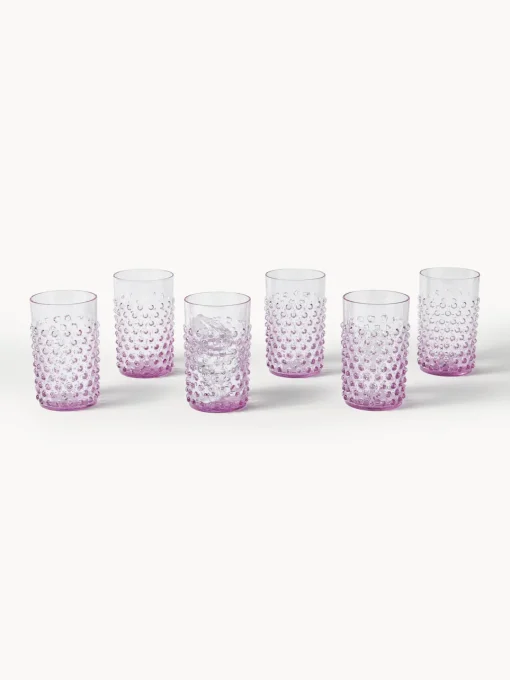 Vasos|Vajillas Completas>ANNA VON LIPA Vasos soplados Hobnail, 6 uds. Lila transparente
