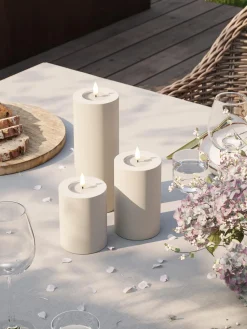 Velas Led|Velas Decorativas></noscript>Deluxe Homeart Vela LED artesanal para exterior Real Flame, 20 cm Greige