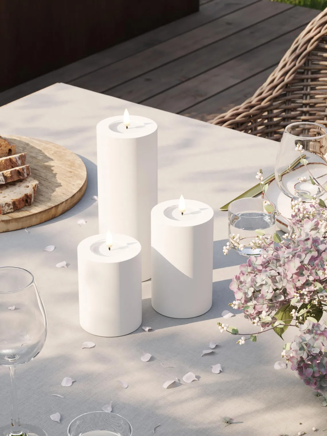 Velas Led|Velas Decorativas>Deluxe Homeart Vela LED artesanal Real Flame, 15 cm Blanco