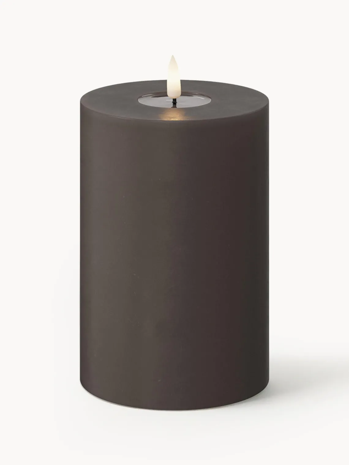 Velas Led|Velas Decorativas>Deluxe Homeart Vela LED artesanal Real Flame, 15 cm Taupe