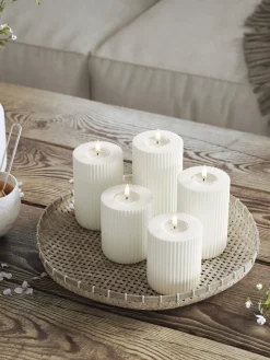 Velas Led|Velas Decorativas></noscript>Deluxe Homeart Vela LED artesanal Solid Stripe, 10 cm