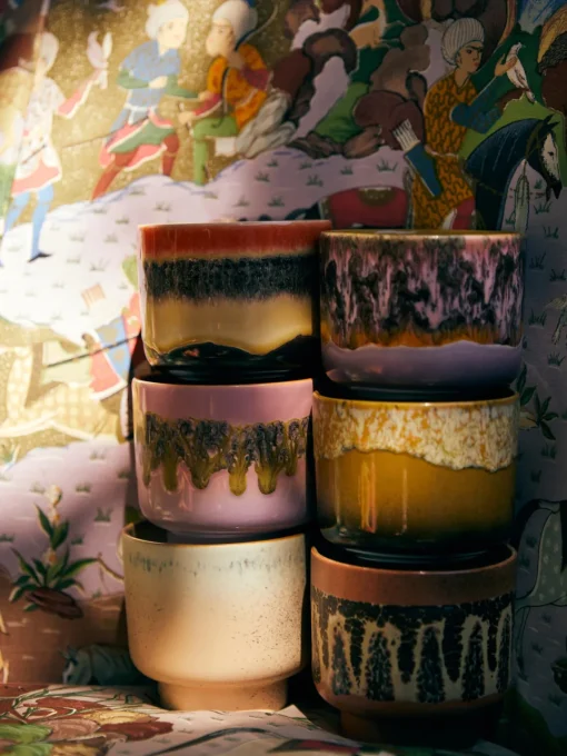 Velas Perfumadas|Jarrones>HKLIVING Vela perfumada artesanal de dos mechas 70´s (salvia y pétalos de rosa) Tonos lilas, naranja