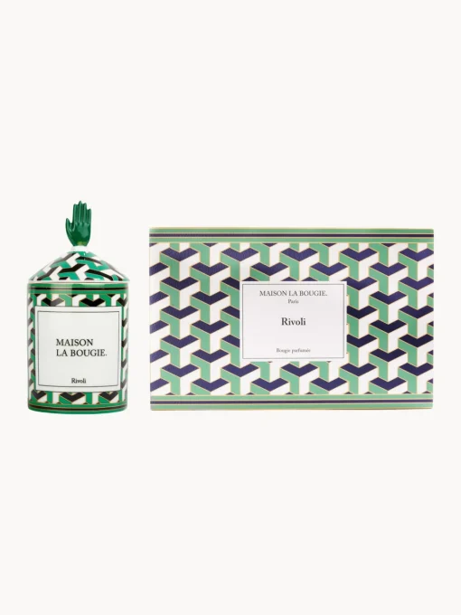 Velas Perfumadas|Jarrones>Maison La Bougie Vela perfumada artesanal Rivioli (gurjum, geranio y azafrán) Verde, negro, blanco