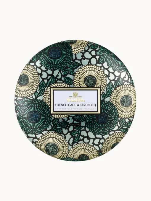 Velas Perfumadas|Jarrones>Voluspa Vela perfumada artesanal de tres mechas Japonica Collection (madera de cacao, verbena y lavanda) Madera de cedro francés, verbena y lavanda búlgara