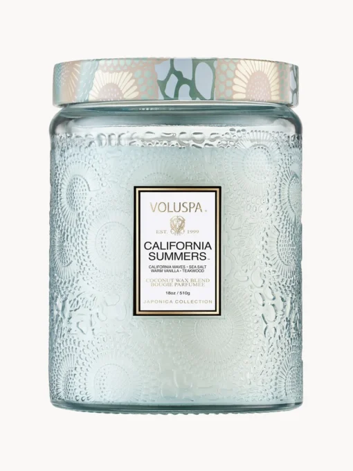 Velas Perfumadas|Jarrones>Voluspa Vela perfumada artesanal California Summers (sal marina, vainilla cálida, madera de teca)