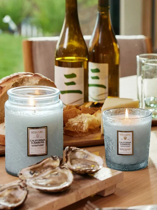 Velas Perfumadas|Jarrones>Voluspa Vela perfumada artesanal California Summers (sal marina, vainilla cálida, madera de teca)