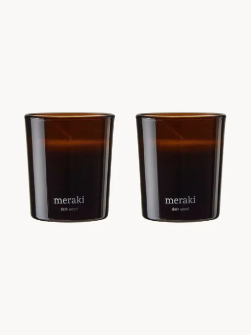 Velas Perfumadas|Jarrones>Meraki Vela perfumada pequeña Dark Wood Nuez moscada, clavo y ámbar
