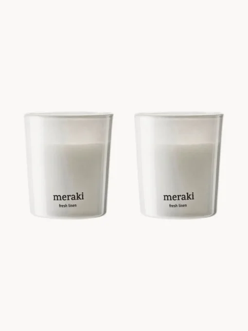 Velas Perfumadas|Jarrones>Meraki Vela perfumada pequeña Fresh Linen Jazmín y rosa
