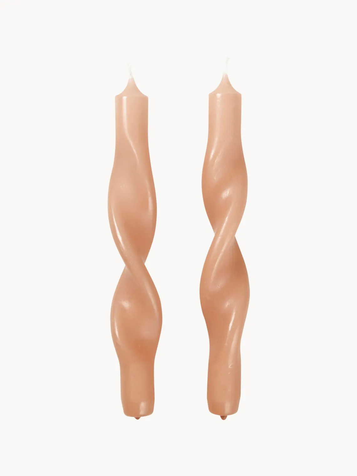 Velas Decorativas|Jarrones>Broste Copenhagen Velas cónicas artesanales Twist, 2 uds. Marrón claro