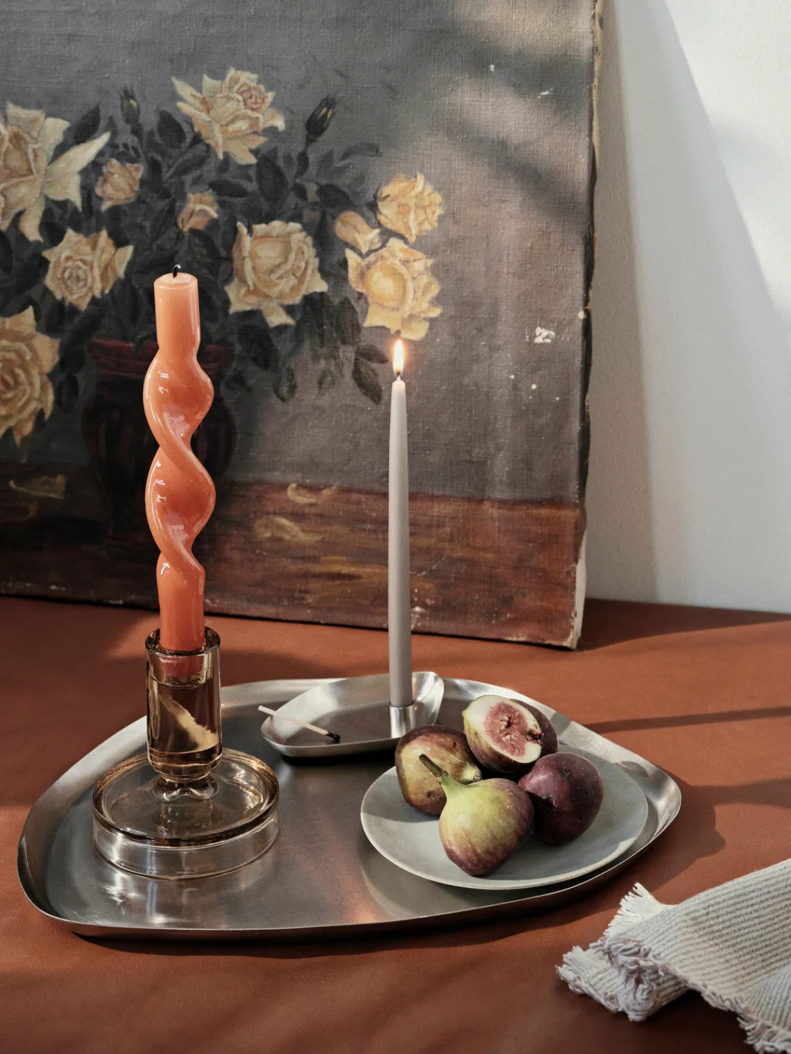 Velas Decorativas|Jarrones>Broste Copenhagen Velas cónicas artesanales Twist, 2 uds. Marrón claro