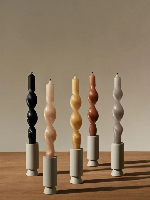Outlet Velas cónicas artesanales Twist, 2 uds. Velas Decorativas|Jarrones