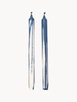 Velas Decorativas|Jarrones>Ferm Living Velas cónicas Dryp, 2 uds. Blanco Off White, azul