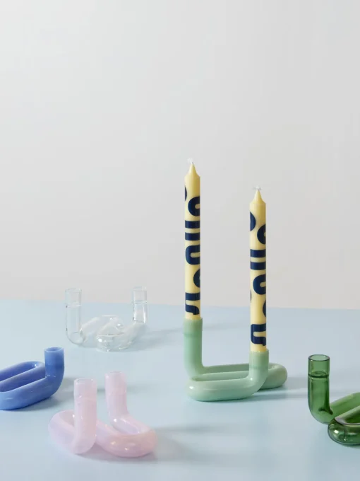 Velas Decorativas|Jarrones>Studio About Velas cónicas Happy, 4 uds. Amarillo claro, azul claro