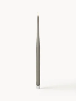 Velas Led|Velas Decorativas>Deluxe Homeart Velas cónicas LED artesanales Real Flame, 38 cm, 2 uds. Greige