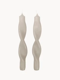 Velas Decorativas|Jarrones>Broste Copenhagen Velas cónicas Twist, 2 uds. Beige claro