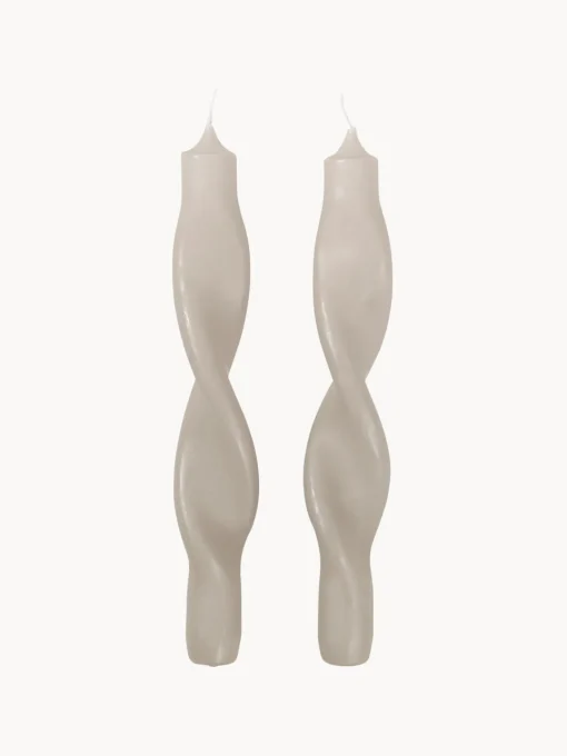 Velas Decorativas|Jarrones>Broste Copenhagen Velas cónicas Twist, 2 uds. Beige claro