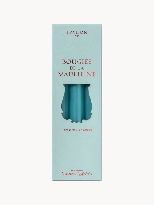 Velas Decorativas|Jarrones>Trudon Velas para cena artesanales Madeleine, 6 uds. Turquesa