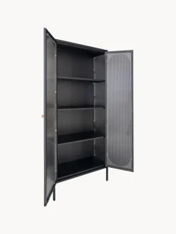 Vitrinas|Vitrinas></noscript>House Nordic Vitrina de metal con cristal acanalado Adelaide