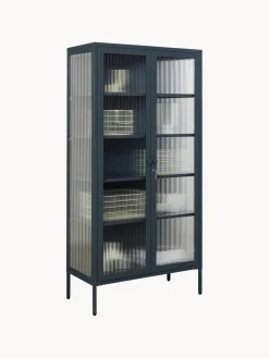 Vitrinas|Vitrinas></noscript>Mustard Made Vitrina de metal con cristal acanalado The Collector Gris antracita