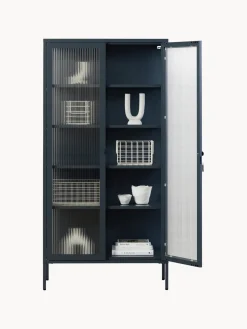 Vitrinas|Vitrinas></noscript>Mustard Made Vitrina de metal con cristal acanalado The Collector Gris antracita