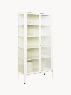 Vitrinas|Vitrinas></noscript>Mustard Made Vitrina de metal con cristal acanalado The Collector Blanco Off White
