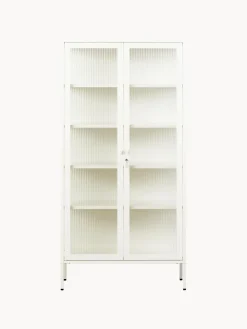 Vitrinas|Vitrinas></noscript>Mustard Made Vitrina de metal con cristal acanalado The Collector Blanco Off White