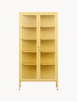 Vitrinas|Vitrinas></noscript>Mustard Made Vitrina de metal con cristal acanalado The Collector Amarillo claro
