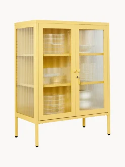 Vitrinas|Vitrinas></noscript>Mustard Made Vitrina de metal con cristal acanalado The Mixer Amarillo claro