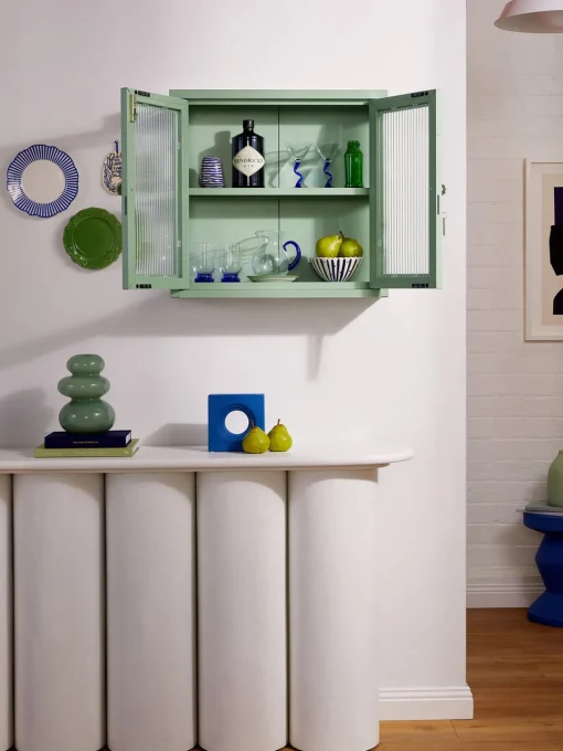 Estanterías De Pared|Vitrinas>Mustard Made Vitrina de pared The Kit Transparente, verde menta