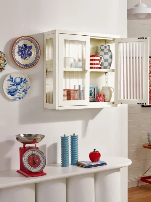 Estanterías De Pared|Vitrinas>Mustard Made Vitrina de pared The Kit Transparente, Off White