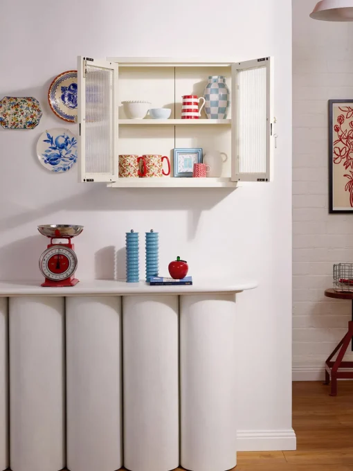 Estanterías De Pared|Vitrinas>Mustard Made Vitrina de pared The Kit Transparente, Off White