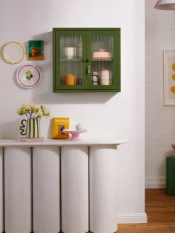 Estanterías De Pared|Vitrinas>Mustard Made Vitrina de pared The Kit Transparente, verde oscuro