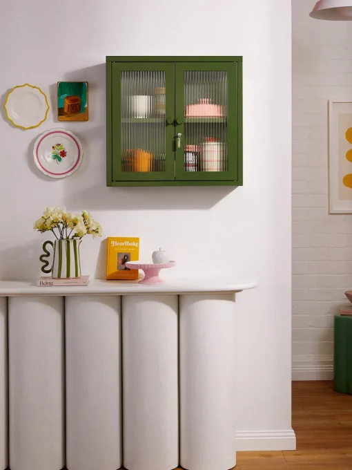 Estanterías De Pared|Vitrinas>Mustard Made Vitrina de pared The Kit Transparente, verde oscuro