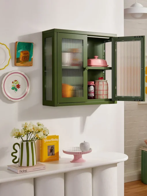 Estanterías De Pared|Vitrinas>Mustard Made Vitrina de pared The Kit Transparente, verde oscuro
