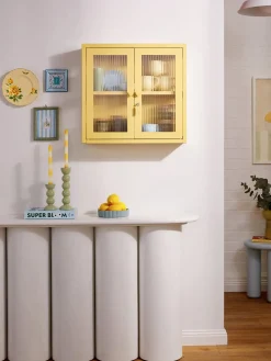 Estanterías De Pared|Vitrinas>Mustard Made Vitrina de pared The Kit Transparente, amarillo claro