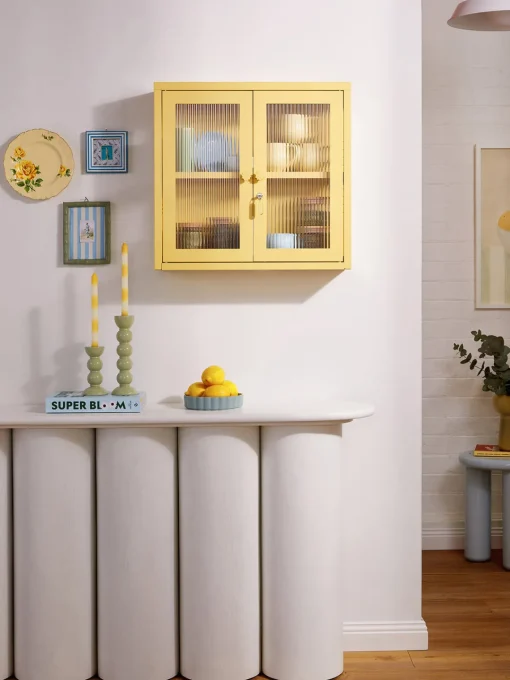 Estanterías De Pared|Vitrinas>Mustard Made Vitrina de pared The Kit Transparente, amarillo claro