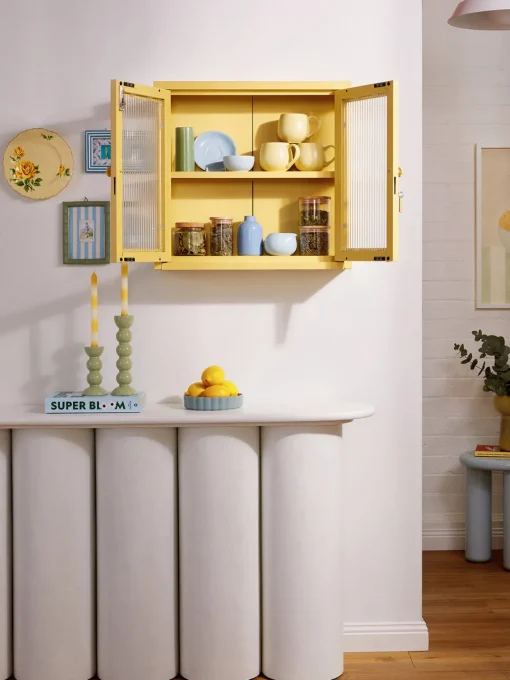 Estanterías De Pared|Vitrinas>Mustard Made Vitrina de pared The Kit Transparente, amarillo claro