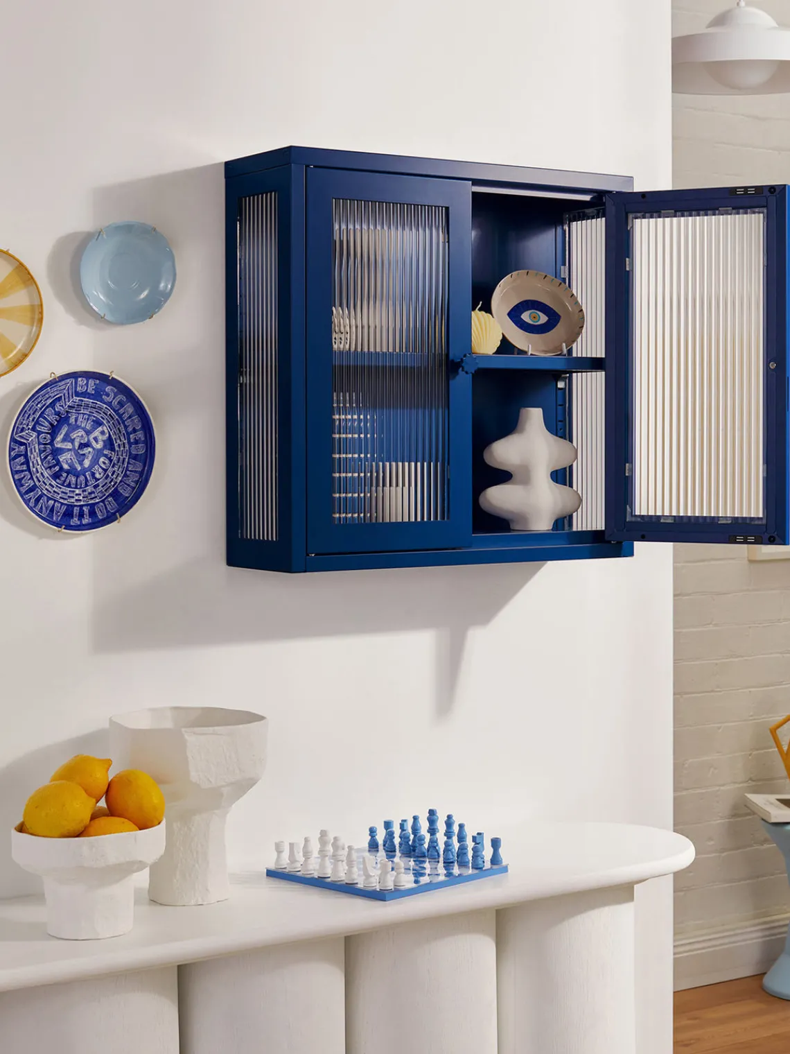 Estanterías De Pared|Vitrinas>Mustard Made Vitrina de pared The Kit Transparente, azul oscuro