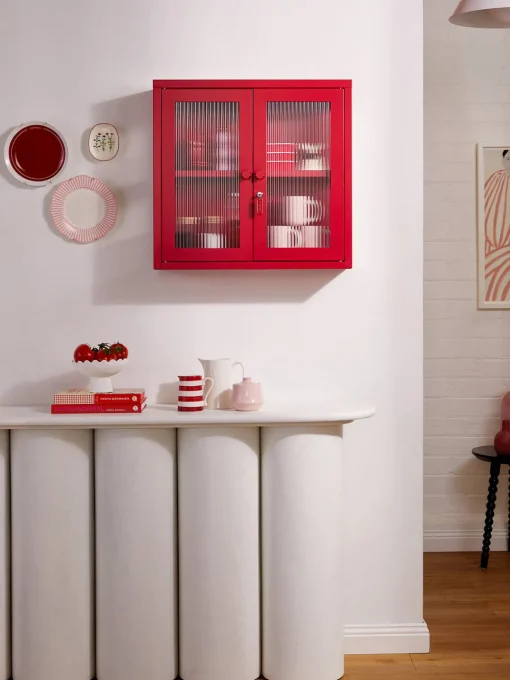 Estanterías De Pared|Vitrinas>Mustard Made Vitrina de pared The Kit Transparente, rojo