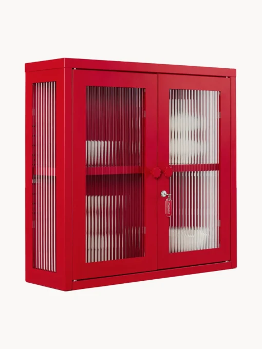 Estanterías De Pared|Vitrinas>Mustard Made Vitrina de pared The Kit Transparente, rojo