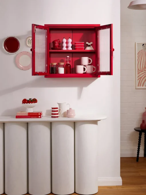 Estanterías De Pared|Vitrinas>Mustard Made Vitrina de pared The Kit Transparente, rojo