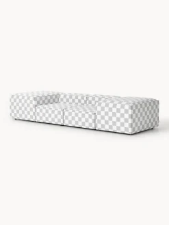 Sofás>Westwing Collection Westwing | Crosby Studios, sofá modular con reposabrazos anchos Lennon (3 plazas) Tejido gris claro, blanco