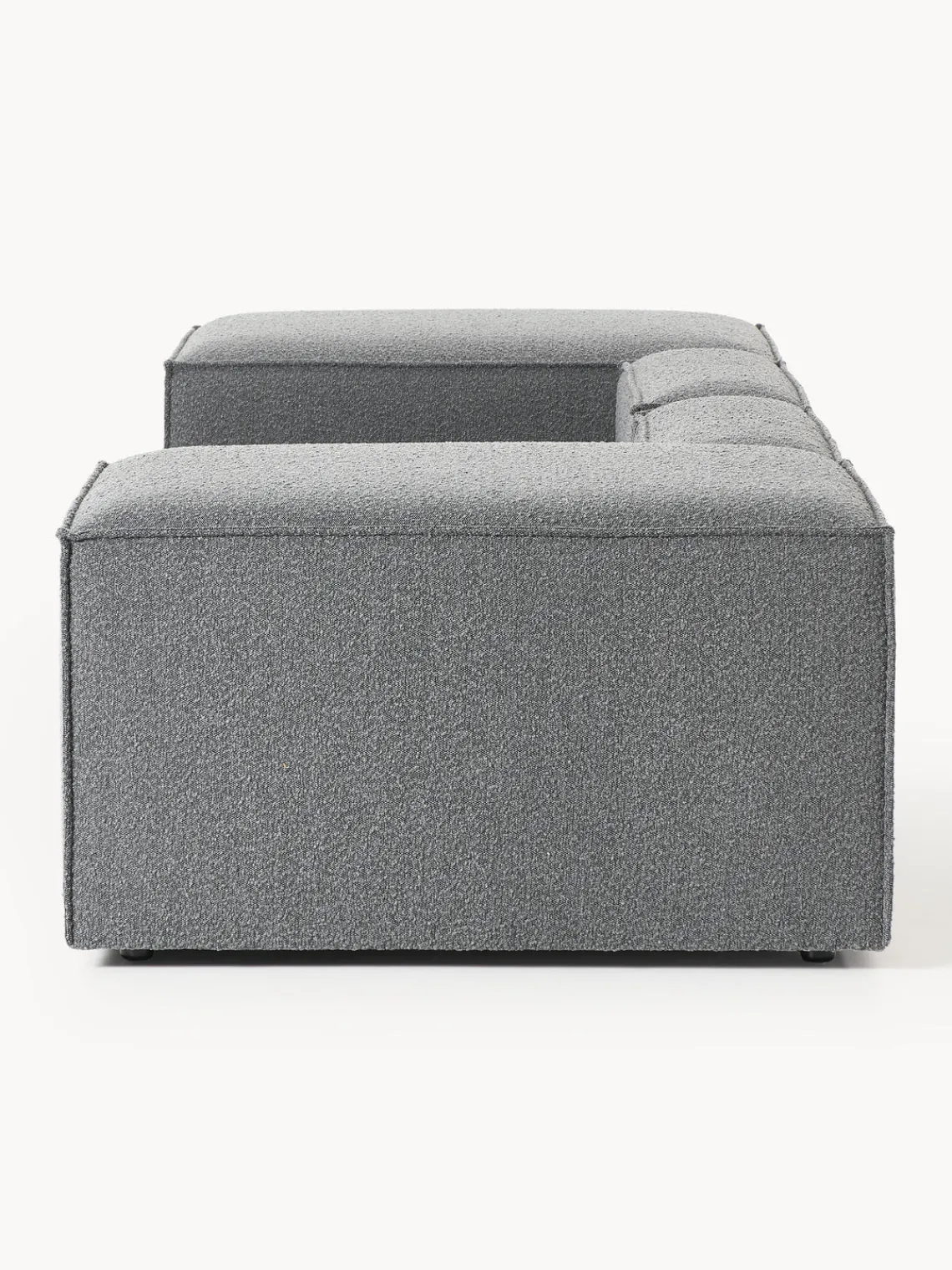 Sofás>Westwing Collection Westwing | Crosby Studios, sofá modular en tejido bouclé con reposabrazos anchos Lennon (3 plazas) Bouclé gris antracita