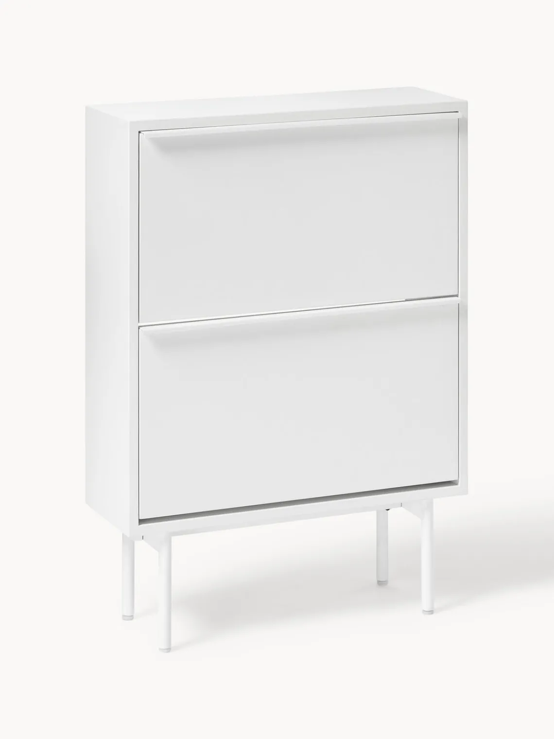 Zapateros|Zapateros>Westwing Collection Zapatero de madera con compartimentos plegables Elona Blanco mate