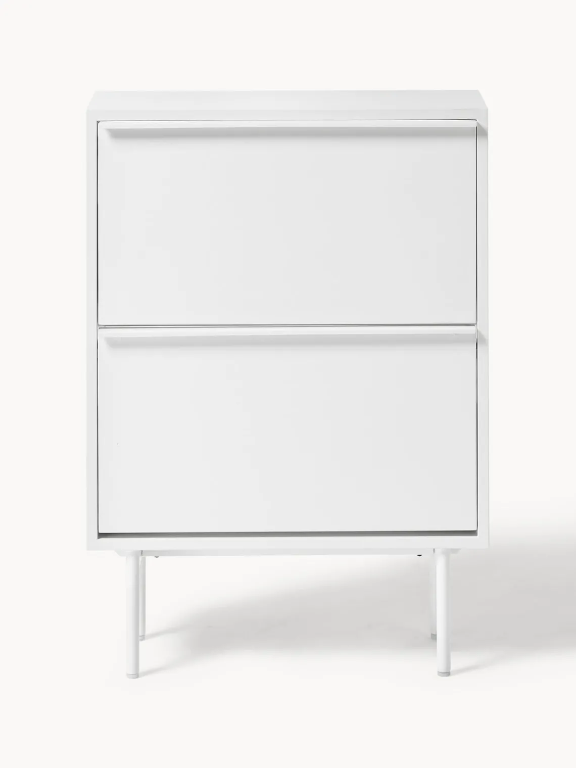 Zapateros|Zapateros>Westwing Collection Zapatero de madera con compartimentos plegables Elona Blanco mate