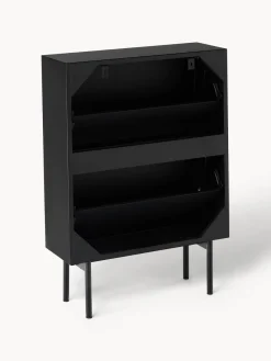 Zapateros|Zapateros></noscript>Westwing Collection Zapatero de madera con compartimentos plegables Elona Negro mate