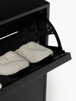 Zapateros|Zapateros></noscript>Westwing Collection Zapatero de madera con compartimentos plegables Elona Negro mate