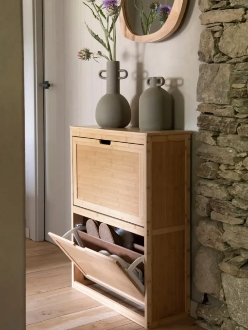 Zapateros|Zapateros>Andrea House Zapatero de pared de madera de bambú Kedar
